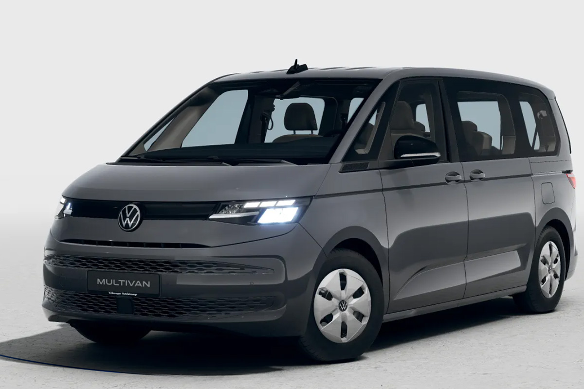 Bild zeigt den im linken Teil beworbenen Volkswagen Multivan im Leasingangebot für Privatkunden